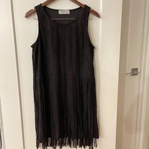 bacio black dress with fringes